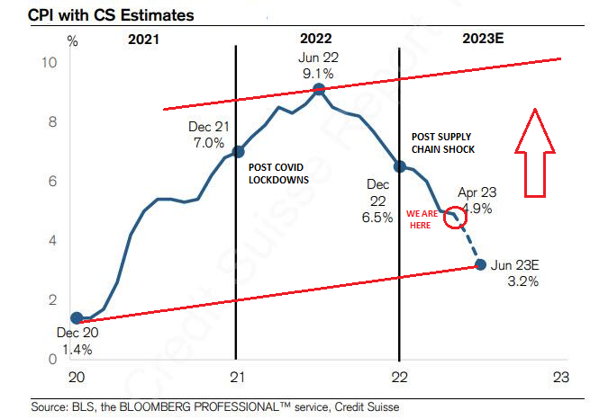 LONGWave-06-07-23-JUNE-Dotcom-Bubble-II-Newsletter-3-CPI-Credit-Suisse-Projections image